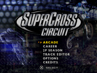Supercross title screen for Playstation